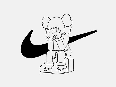 Nike by jjxoriginals Nike Drawing, Kaws Painting, Kaws Iphone Wallpaper, Kaws Wallpaper, ポップアート ポスター, Nike Art, Hype Wallpaper, Sneaker Art, Nike Wallpaper