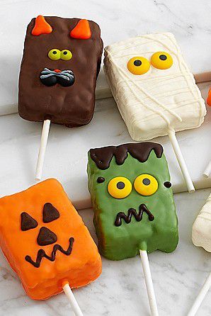 Halloween Rice Krispies, Homemade Halloween Treats, Halloween Dip, Halloween Rice Krispie Treats, Delicious Halloween Treats, Halloween Party Treats, Healthy Halloween Treats, Halloween Treats For Kids, Halloween Food Treats