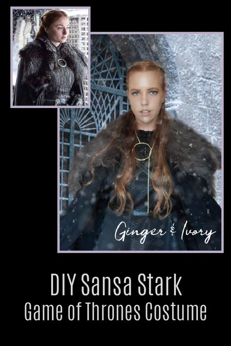 Easy DIY Sansa Stark Season 8 Costume for Halloween 2019 Sansa Stark Costume, Sansa Stark Cosplay, Game Of Thrones Costumes, Costume For Halloween, Costume Diy, Sansa Stark, Cosplay Diy, Halloween 2019, Season 8