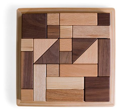 Kindler Puzzle, Natural $85.00 Wood Puzzles Diy, Free Woodworking Project Plans, Barn Quilt Patterns, Wooden Games, Kids Wooden Toys, Shape Puzzles, Square Tray, Wood Puzzles, Barn Quilt