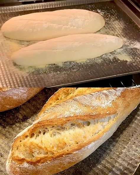 Quickest Recipes | Crusty French Bread Recipe  | Facebook No Knead Baguette, Easy Baguette Recipe, Crusty French Bread Recipe, French Baguette Recipe, Crusty French Bread, Zucchini Oatmeal, Cucumber Sauce, Baguette Recipe, French Bread Recipe