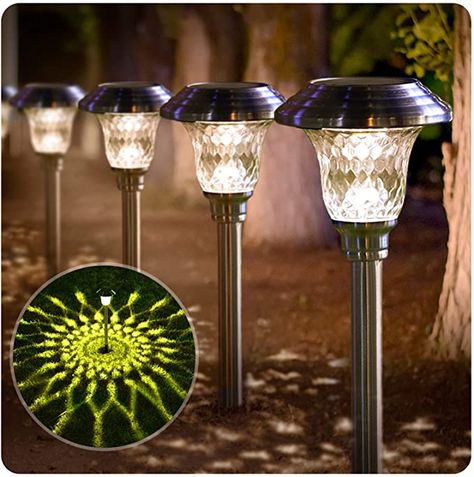 Mason Jar Solar Lights, Decorative Solar Lights, Best Solar Lights, Walkway Lighting, Solar Mason Jars, Walkway Landscaping, Solar Path Lights, Solar Landscape Lighting, Glass Light Shades