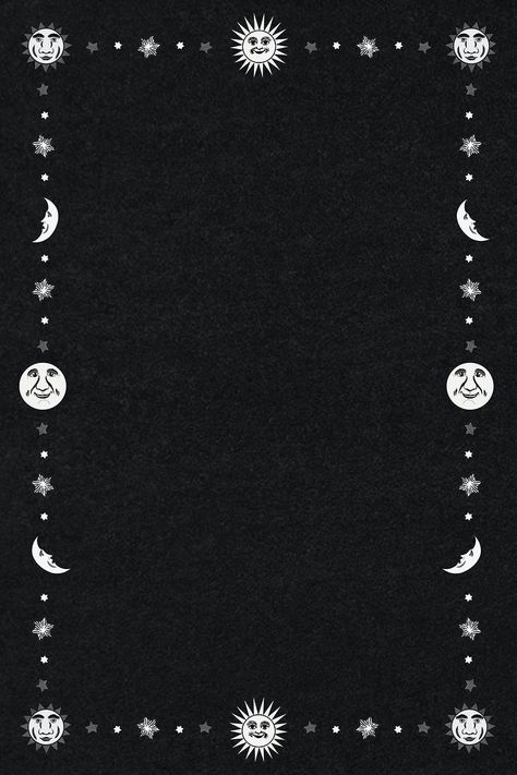 Vintage Black Wallpaper, Background Design Cartoon, Witch Background, Celestial Background, Frames Background, Vintage Celestial, Black Background Design, Moon Vintage, Moon Icon