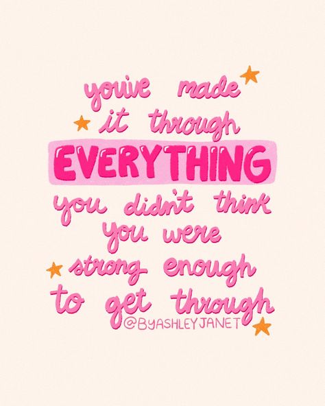 ⚠️REMINDER⚠️ You’ve made it through EVERYTHING you didn’t think you were strong enough to get through. Keep going bestie, you’re stronger than you think! 🥹🫶🏻 I know it’s difficult but you need to start believing in yourself and persevere through all the challenges that life brings your way. You can do it! You’ll be proud of yourself once you get to the other side 🦋 I Know You Can Do It, You Quotes Inspirational, Only Thinking About Yourself Quotes, You Can Get Through This, Quotes Being Yourself, Quotes And Affirmations, I Hope You Know How Loved You Are, Cute Motivational Posters, Happy Inspirational Quotes