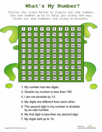 Guess My Number #3 Guess My Number Game Math, Guess My Number, Number Grid, Geometry Activities, Number Game, Natural Number, Challenging Games, Math Strategies, Fun Worksheets