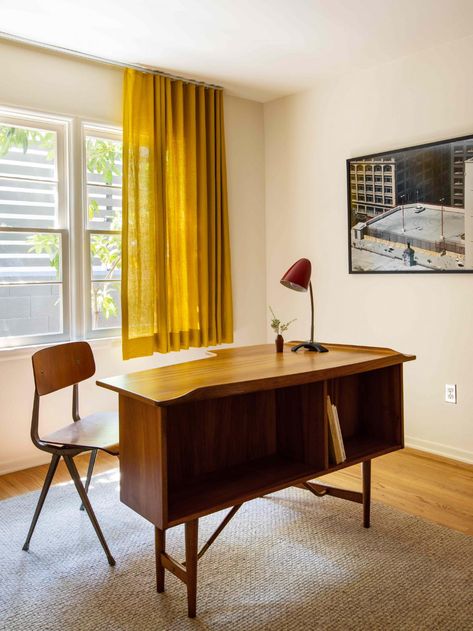 Musician’s LA home combines colour and modernity Arctic Monkeys Drummer, Light Hardwood Floor, Rock Drummer, Upstairs Lounge, Chair Study, Office Styling, Bespoke Dining Table, Midcentury Architecture, Workspace Studio