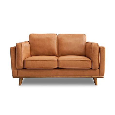 PRICES MAY VARY. Luxurious Materials: The Artisan loveseat couch from Valencia is fully upholstered in Italian Nappa Leather that is Italian tanned leather, offering unparalleled luxury and a premium feel that only top-quality materials can provide. Elegant Design: This living room couch features a classic cognac tan shade, achieved only from the best grade of Italian Nappa leather that accentuates the natural beauty of the hide. Crafted from Italian genuine Nappa leather, it is extremely durabl Artisan Sofa, Tan Sofas, Classy Farmhouse, Sofa Cognac, Modern Tops, Couch And Loveseat, Mid Century Modern Sofa, Cognac Color, Wood Accent