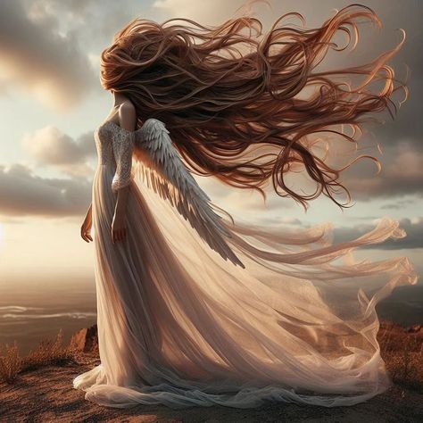 headless, hair in the wind, full body, hyper realism, poetic, romantic, angelic long dress, realistic shading, realistic render, detailed textures, photorealistic, wide shot, landscape ❤️like if you love it. 💬Comment, ↪️Share and 🔔Follow. if you wanna see more content please support. # hashtag: #DigitalArt #DigitalArtist #DigitalIllustration #DigitalPainting #ProcreateArt #Illustration #ArtOfTheDay #ArtistOnInstagram #CreativeArt #DrawingOfTheDay #Artistic #ArtLife #DigitalDrawing #ArtCom... Wind Blowing Hair Drawing, Long Hair Blowing In The Wind, Hair In Wind Reference, Hair In Wind, Long Hair Illustration, Windblown Hair, Hair Wind, Bernini Sculpture, Realistic Shading