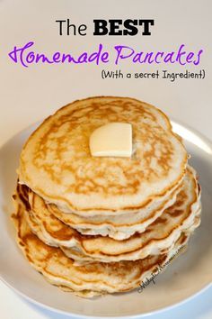 This awesome Homemade Pancake Mix Breakfast Recipe has a secret ingredient that makes this homemade pancake mix recipe amazing. You can make these for breakfast, freeze them or you can make them for dinner, no matter when you make them these homemade pancakes will be a hit! Thick Pancakes, Homemade Pancake Mix Recipe, Easy Homemade Pancake Recipe, Pancakes Homemade, Recipes Pancakes, Best Homemade Pancakes, Recipe Pancakes, Vanilla Pancakes, Easy Homemade Pancakes