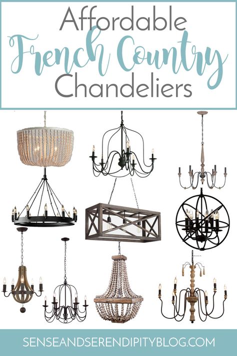 These chandeliers are not only affordable but they would look amazing in any French country or farmhouse style home. Check them out! French Country Foyer, Farmhouse Foyer Lighting, French Country Decorating Ideas, Country Light Fixtures, French Country Lighting, French Style Chairs, French Country Farmhouse Decor, Country Decorating Ideas, French Country Rug