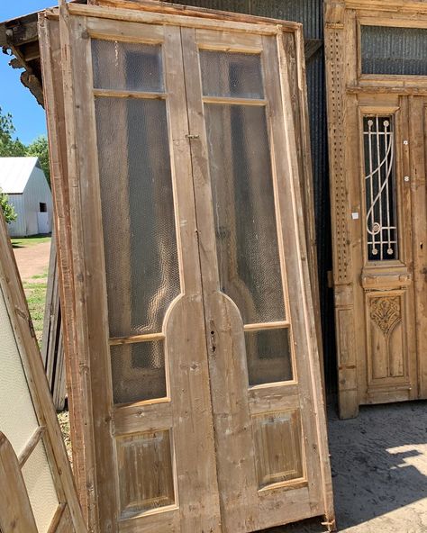 Vintage Front Door, Vintage French Doors, Old French Doors, Dark Grout, Slate Kitchen, Country Doors, French Front Doors, Screen Patio, Oak French Doors