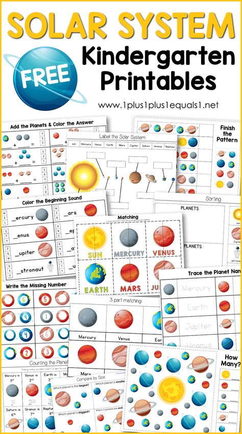 Space Cvc Words, Solar System Kindergarten, Solar System Printables, Solar System Unit Study, Printable Solar System, Solar System Lessons, Planet Pattern, Montessori Culture, Planets Activities