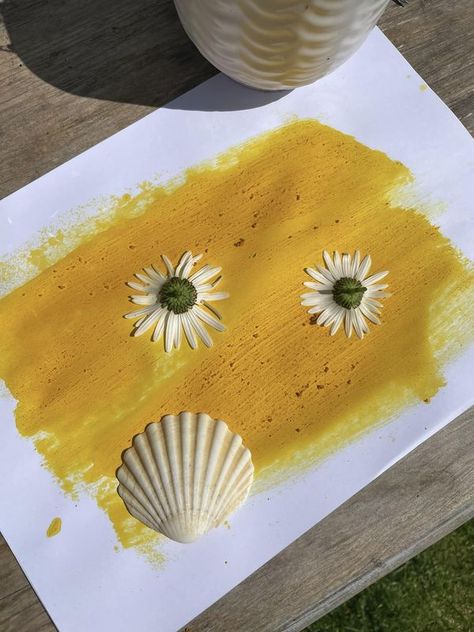 Sun Prints With Turmeric, How To Sun Print On Fabric, Sun Print Fabric, Tumeric Sun Print, Sun Mixed Media Art, Sun Prints, Forest School, Farm Stand, Sun Art