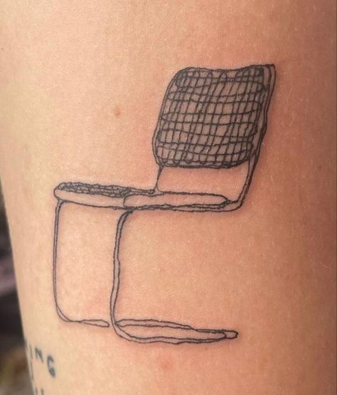 Floating Tattoo, Furniture Tattoo, Chair Tattoo, Hammer Tattoo, Pencil Tattoo, Tattoo Chair, Stick Poke Tattoo, Funky Tattoos, D Tattoo