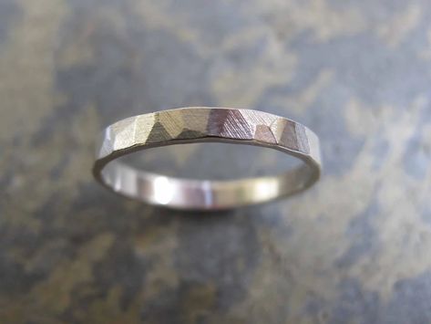 Women's hammered silver wedding ring - bark texture | heatherstephens Contemporary Wedding Rings, Modern Wedding Rings, Bark Texture, Unique Silver Rings, Womens Silver Jewelry, Handmade Wedding Rings, Silver Wedding Ring, Hammered Silver Ring, Silver Rings Simple