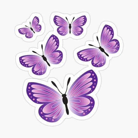 Purple Butterfly Aesthetic, Purple Stickers Printable, Butterfly Purple, Butterfly Topper, Butterfly Violet, Purple Stickers, Butterfly Stickers, Violet Butterfly Aesthetic, Purple Theme Stickers Printable