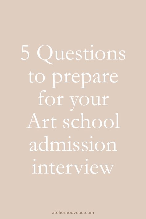 It’s one thing to create work for your portfolio, it’s another to be able to talk about it. For example, can you answer the question: ‘What was your train of thought while making this project?’ or ‘Why did you use this type of color?’ It is these types of questions that can really throw you off during your art school admission interview. In this article I give you 5 questions to prepare yourself for your admission interview. #artprojects #sketchbook #art #ideas #portfolio College Interview, School Interview, Train Of Thought, Answer The Question, Types Of Colours, School Admissions, Sketchbook Art, Interview Questions, The Question