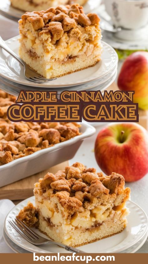 Finding a simple, homemade breakfast coffee cake can be tricky, right? This Apple Cinnamon Coffee Cake is soft, crumbly, and perfect for mornings or dessert. Save this pin now to try one of the best crumb coffee cakes you'll ever bake! Apple Pecan Coffee Cake, Coffee Cake Moist, Coffee Cake Bundt Pan Easy Recipes, Easy Apple Coffee Cake, Soft Apple Recipes, Holiday Coffee Cake, Yellow Cake Mix Coffee Cake, Breakfast Casserole With Gravy, Apple Cinnamon Dessert