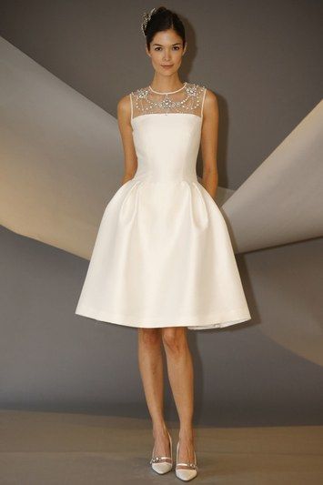 Carolina Herrera Bridal, Short White Dress, 2nd Wedding Dresses, Wedding Dresses 2014, Reception Dress, Little White Dresses, Perfect Wedding Dress, Short Wedding Dress, Fall 2014