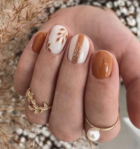 Terracota Nail Art, Terracota Nails Ideas, Easy Fall Nail Designs, Uñas Ideas, Bridesmaids Nails, Fall Nail Polish, Brown Nails Design, Simple Fall Nails, November Nails