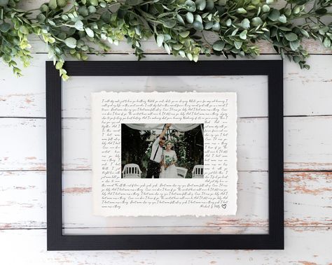 Vows Wall Art, One Year Anniversary Gift, Favorite Song Lyrics, Wedding Photo Gift, Wedding Song Lyrics, Textured Watercolor, One Year Anniversary Gifts, Song Lyrics Art, Wedding Song