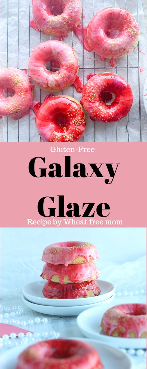 Take your donuts to the next level with this delicious and colorful gluten-free galaxy donut glaze! This glaze is easy to make and requires only a few basic ingredients, making it an ideal topping for your baked donuts. The vibrant colors of this glaze will have your friends and family in awe of your creative baking skills. So don't delay and give your donuts the delicious and unique icing they deserve with this gluten-free galaxy donut glaze! Galaxy Icing, Donut Glaze Recipe, Donut Glaze Recipes, Gluten Free Donuts Baked, Gluten Free Donut Recipe, Cinnamon Sugar Recipes, Baking Skills, Colorful Donuts, Wedding Donuts