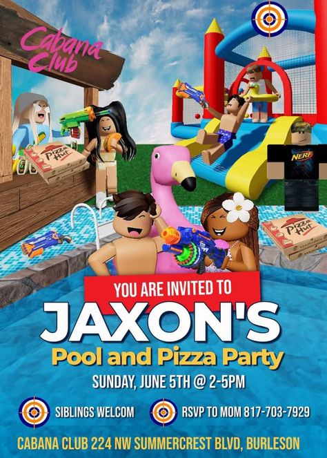 Taco Party Invitation, Big Pool Party, Pool Party Cakes, Swimming Pool Party, Pool Party Birthday Invitations, Party Swimming Pool, Swim Party, Pool Party Decorations, Taco Party