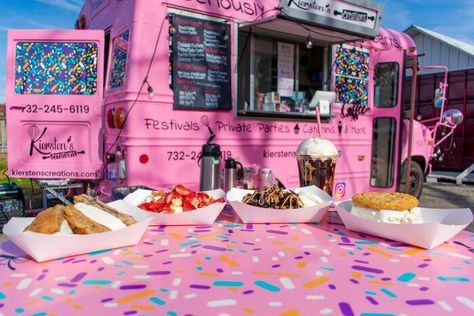 Cute Pink Food, Pink Food Truck, Cupcake Food Truck, New Jersey Food, Brownies Cheesecake, Frozen Popsicles, Cheesecake Popsicles, Holiday Catering, Strawberry Shortcake Cheesecake