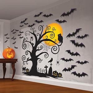 Family Friendly Halloween Scene Setter Value Pack Halloween Scene Setters, Modern Scene, Imprimibles Halloween, Scene Setters, Halloween Decor Diy, Halloween Classroom, Adornos Halloween, Halloween Wall Decor, Halloween Silhouettes