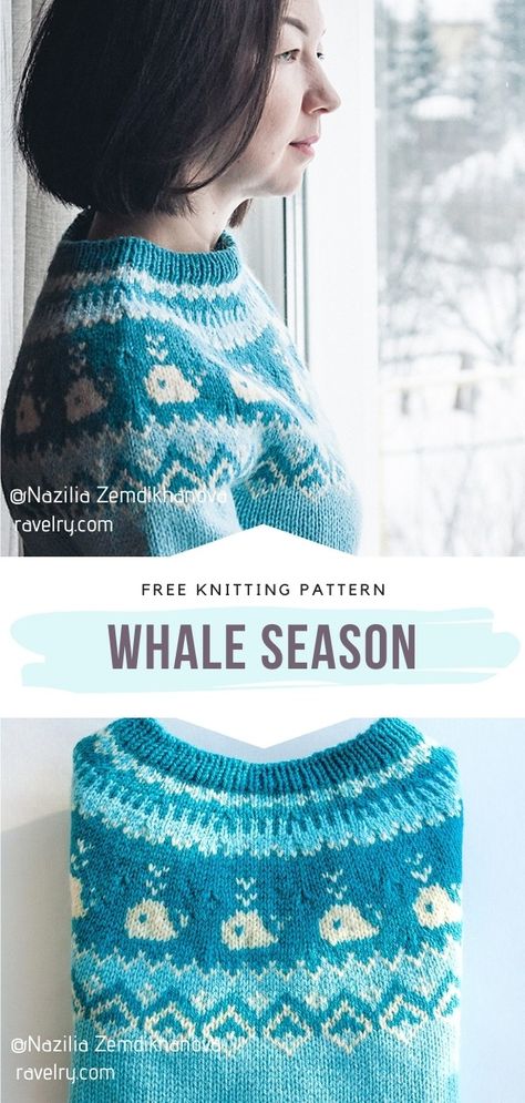 Free Knitting Graph Patterns, Animal Sweater Knitting Pattern, Fun Knit Sweater Pattern, Knitting Machine Patterns Free Sweaters, Ocean Knitting Patterns, Knitting Pattern Sweater Free, Fish Sweater Knitting Pattern, Zelda Knitting Patterns, Whale Knitting Pattern