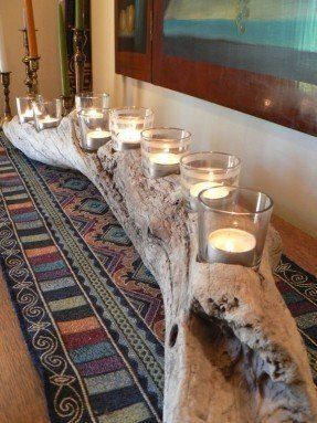 Wedding decor driftwood large center Driftwood Candle Holders, Driftwood Candle, Driftwood Furniture, Driftwood Diy, Driftwood Projects, Wood Art Projects, Deco Nature, Dekor Diy, Driftwood Decor