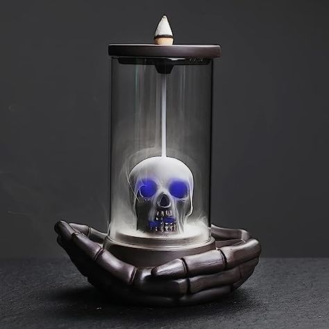 Witchy Incense, Incense Waterfall, Backflow Incense Holder, Yoga Home, Incense Burner Holder, Meditation Rooms, Backflow Incense, Cerámica Ideas, Skull Decor