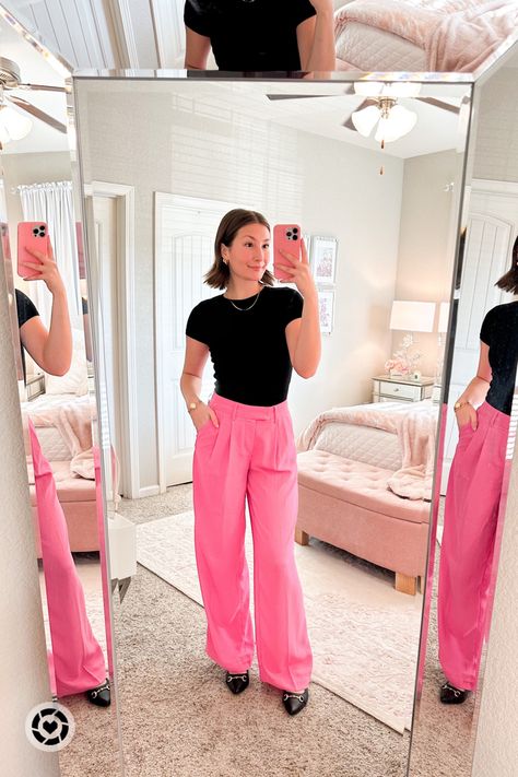 Loving these pink tailored trousers! #ltksalealert #ltkstyletip #ltkworkwear #ltkbasics #pinktrouser #tailoredpant #basictee Follow my shop @Emmaltuttle on the @shop.LTK app to shop this post and get my exclusive app-only content! #liketkit #LTKworkwear #LTKsalealert #LTKstyletip @shop.ltk https://liketk.it/4k6un Pink Trousers Outfit, Sloane Tailored Pant, Trousers Outfit, Trouser Outfit, Pink Trousers, Casual Work Outfit, Tailored Pants, Casual Work, T Shirt For Women