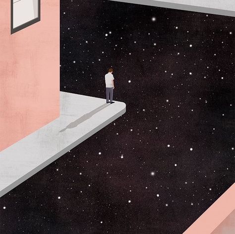 Everyday Existential Dread- click picture to read full article! Owl Illustration, Art And Illustration, Illustrations And Posters, The Sky, Art Inspo, Beautiful Art, Illustration Design, Graphic Art, Street Art