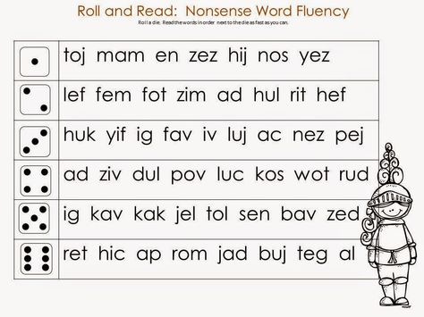 Real And Nonsense Words Activities, Nonsense Words Kindergarten, Nonsense Word Activities, Dibels Practice, Reading Games For Kindergarten, Nonsense Words Fluency, Prep Classroom, Roll And Read, Word Work Kindergarten