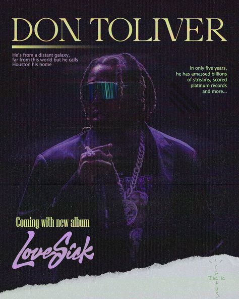 Don Toliver, Poster Edit, Artwork Poster, Love Sick, Music Posters, Music Poster, New Album, Graphic Shirts, Album Covers