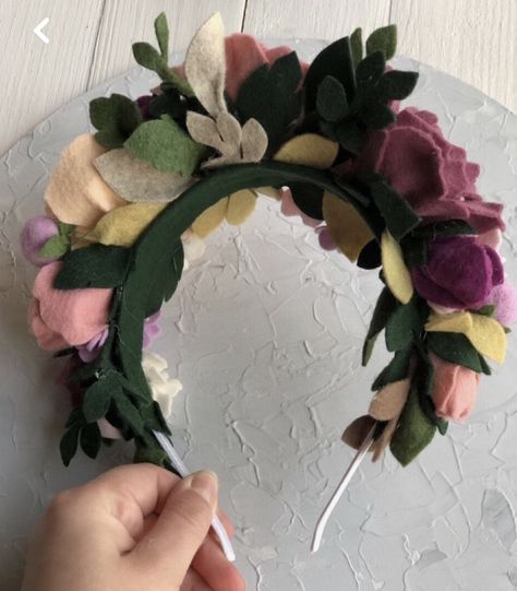 Starlight Wedding, Felt Plants, Flower Headband Diy, Felt Flower Crown, Pink Toddler Dress, Felting Inspiration, Set Of Jewelry, Jewelry For Mom, Floral Tiara