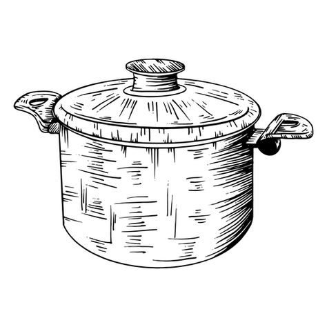 Soup pot detailed hand drawn #AD , #pot, #Soup, #hand, #drawn, #detailed Soup Tattoo, Soup Drawing, Pot Sketch, Pot Drawing, Cooking Icon, Tattoo Practice, Art Skills, Black And White Stickers, Mo Design