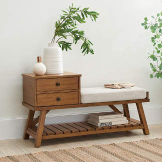 Small Entryway Bench, Entrance Bench, Wood Entryway Bench, Entryway Bench Storage, Shoes Storage, Seni Dan Kraf, Grandin Road, Sunrooms, Home Entrance Decor