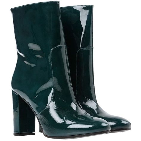 Paris Texas Ankle Boots (£215) ❤ liked on Polyvore featuring shoes, boots, ankle booties, dark green, rubber sole booties, leather ankle booties, genuine leather boots, short boots and round toe boots Cloth Collection, Teal Shoes, Round Toe Boots, Short Leather Boots, Genuine Leather Boots, Paris Texas, Shoe Inspo, Rounded Toe Boots, Toe Boots