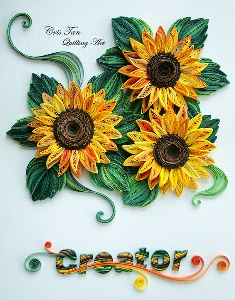 quilling sun flowers Sunflower Tea, Petal Template, Quilling Flowers Tutorial, Quilling Flower Designs, Neli Quilling, Arte Quilling, Paper Quilling Tutorial, Paper Quilling Cards, Paper Sunflowers