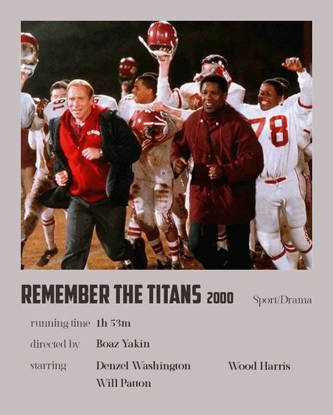 Remember The Titans Movie Poster, Remember The Titans Movie, Cinematic Masterpieces, Remember The Titans, Comfort Movies, The Titans, Minimal Poster, Movie Prints, Denzel Washington