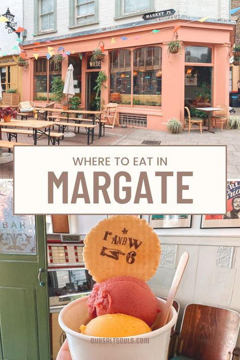 Heading to Margate, Kent and not sure where to eat or what to do. Read our full guide to your next day in Margate. Margate Kent, Kent Coast, Love Cafe, Visit Wales, Kent Uk, Day Trips From London, Seaside Town, Seaside Towns, Best Places To Eat