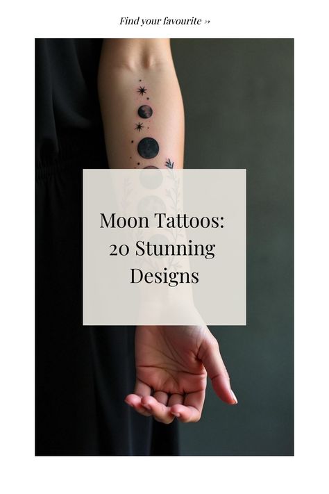 Moon Tattoos: 20 Stunning Designs 7 Moons Tattoo, Snowflake Moon Tattoo, Moon Phases Tattoo Circle, Mother Daughter Moon Tattoos, Last Quarter Moon Tattoo, Moonlight Tattoo Ideas, Tattoos Of The Moon, Back Moon Tattoo, Moon Stages Tattoo