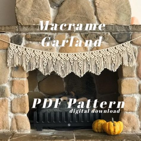 Macrame Step By Step, Macrame Garland, Wall Plant Hanger, Diy Macrame Plant Hanger, Bohemian Wall Hanging, Hanger Diy, Macrame Wall Hanging Patterns, Diy Plant Hanger, Hanging Garland