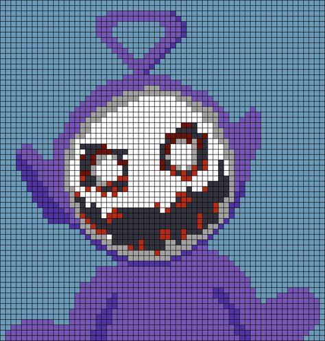 Creepy Cross Stitch Pattern, Horror Cross Stitch Pattern, Pixel Art Spooky, Creepy Pixel Art, Halloween Alpha Pattern, Horror Pixel Art, Alpha Crochet, Halloween Tapestry, Pokemon Cross Stitch Patterns