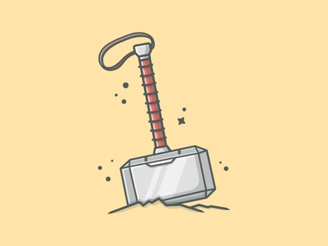 Thor's Hammer (mjolnir) 😋 by catalyst on Dribbble Thor Drawing, Thor Hammer Tattoo, Hammer Drawing, Mjolnir Tattoo, Thors Hammer Mjolnir, Thor Comic Art, Thor Tattoo, Kapten Marvel, Hammer Tattoo