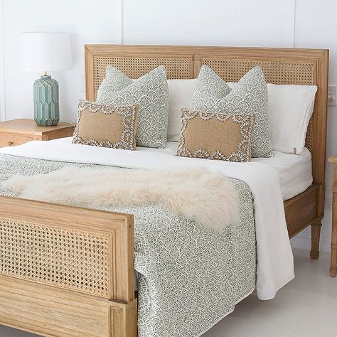 Abide Interiors on Instagram: “Can we ask for your opinion please? We currently stock this Hamilton bed collection in King & Queen sizes. 🤴🏼 👸🏼 We would love to know what…” Cane Bedside Tables, Bed Weather, Bed Heads, French Style Bed, Oak Bed, Cane Bed, Rattan Bed, Queen Mattress Size, Sofa Storage