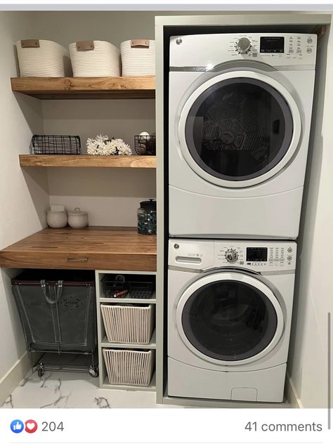 Organization Laundry Room, Laundry Room Decor Ideas, Organization Laundry, Stacked Laundry Room, Laundry Room Ideas Small Space, Small Laundry Room Makeover, Pantry Laundry Room, Small Laundry Room Organization, Tiny Laundry Rooms