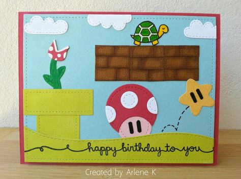 Pokemon Birthday Card, Card Puns, Birthday Card Puns, Diy Pop Up Cards, Cards Masculine, Mario Bros Birthday, Diy Pop, Old Birthday Cards, Unicorn Card